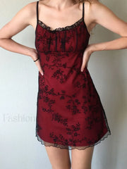 Floral Mesh Mini Dress
