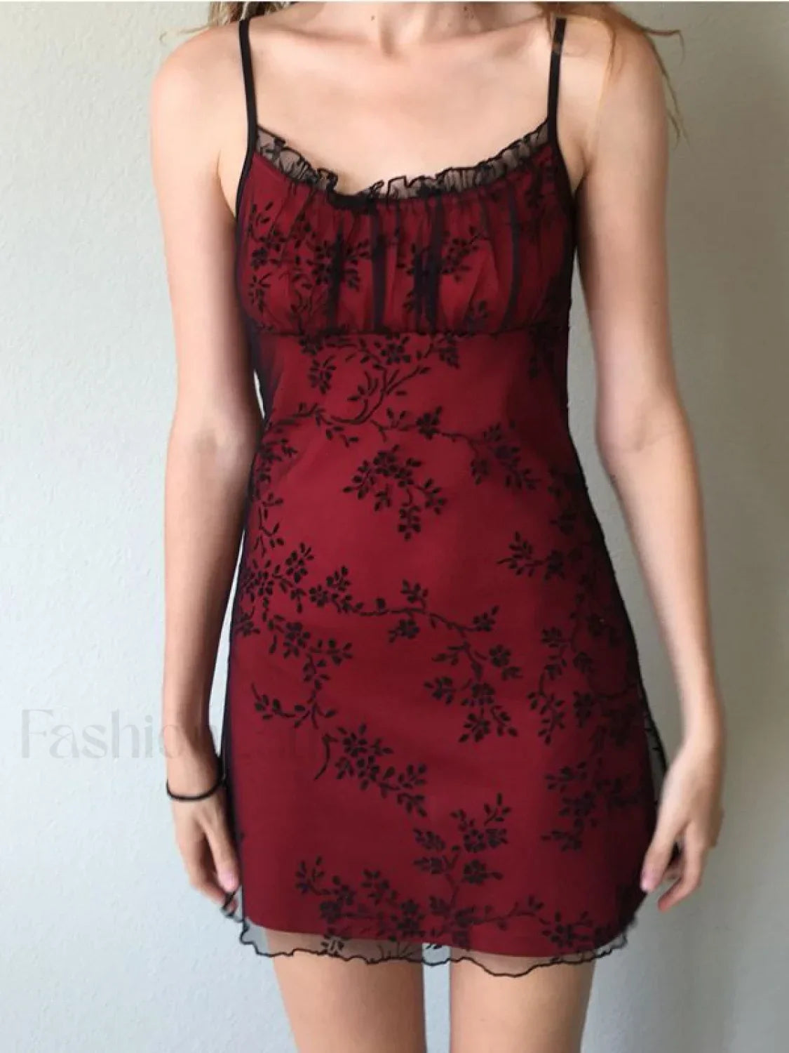 Floral Mesh Mini Dress