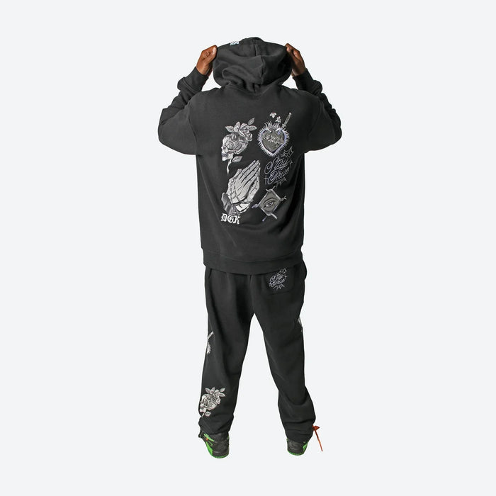 Inked Embroidered Hooded Fleece - Four Street