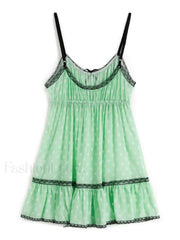 Lace Trim Floral Mini Dress