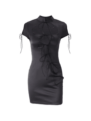 Lace Up Cutout Bodycon Mini Dress