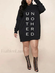 Letter Print Hoodie Mini Dress