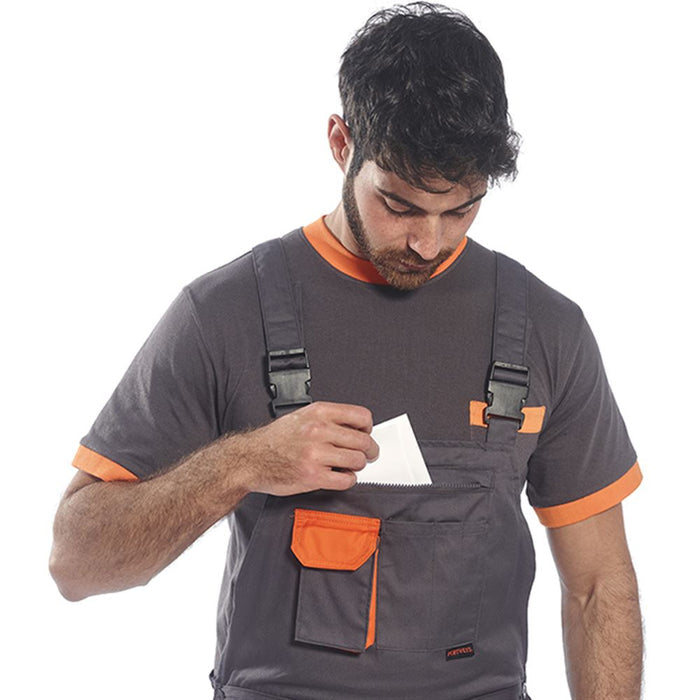 Portwest TX12 Texo Contrast Polycotton Bib & Brace Overalls 245g