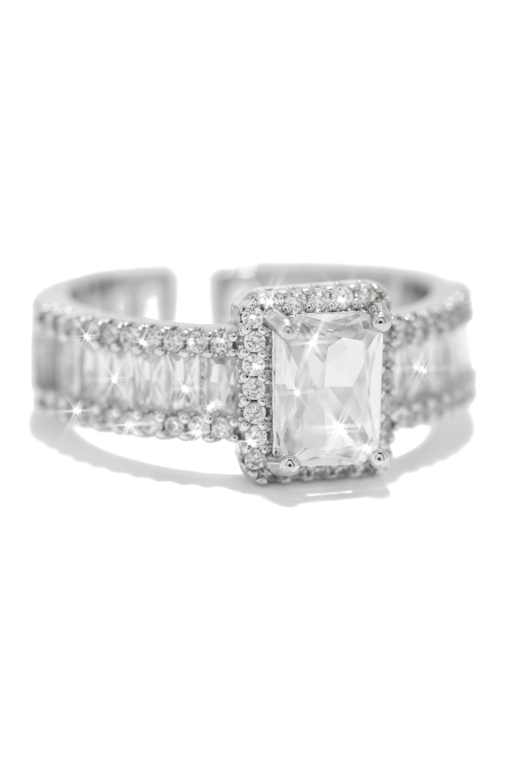 Always Yours Rhodium Plated CZ Ring - Silver