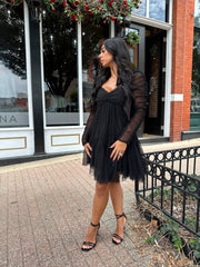 Veronica Fit to Flare Black Mini Dress